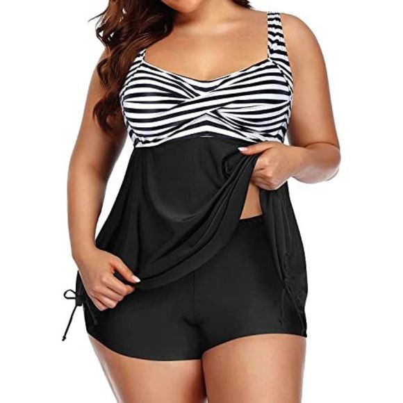 Aqua Eve Swim Aqua Eve Women Plus Size Tankini Swimsuit Two Piece
